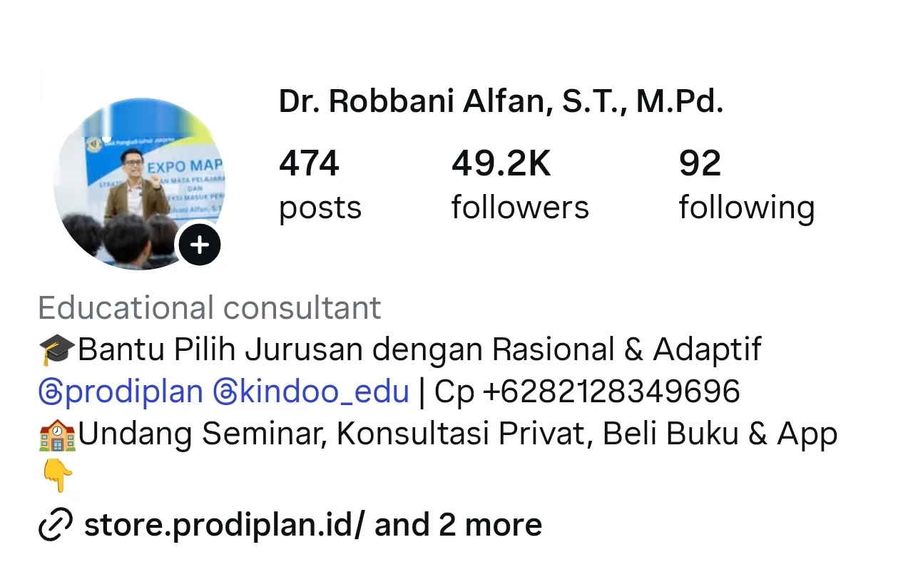 Profil Instagram Dr. Robbani Alfan: 474 posts, 49.2K followers